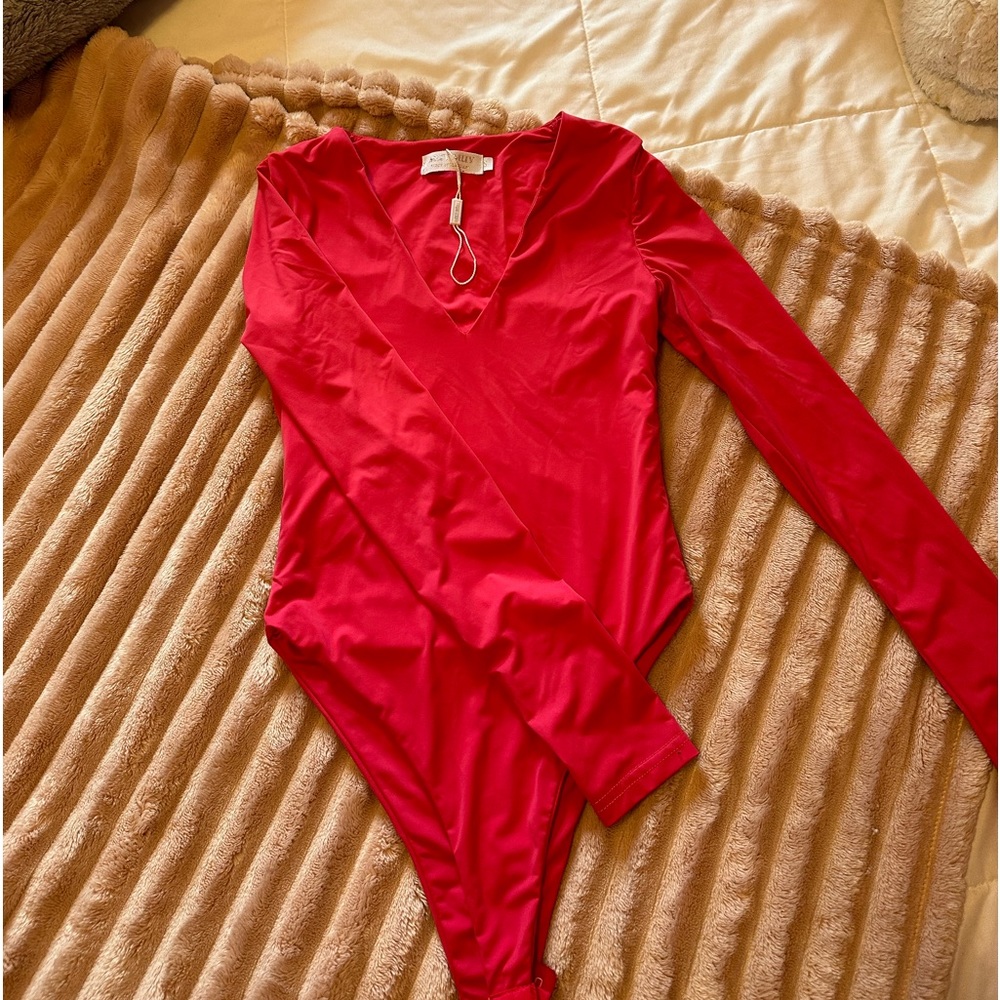 hot pink satin body suit size s